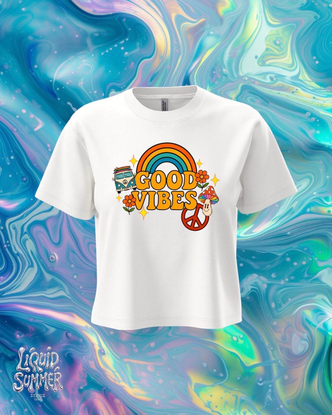 GOOD VIBES WOMENS CROP TOP